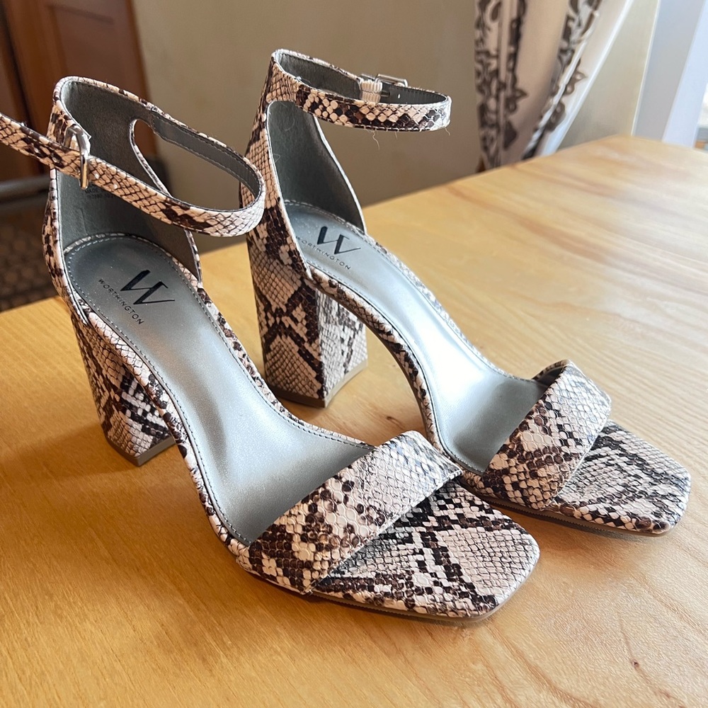 Worthington Wor Becklyn Snake Skin Women’s Heels